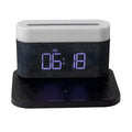 Mini wireless charger desktop clock with night light function in black or white modern design