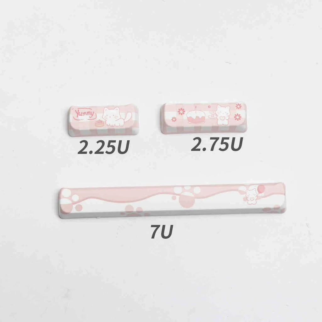 Full set of PBT sublimation key caps for mechanical keyboards showing 26mm keycap size