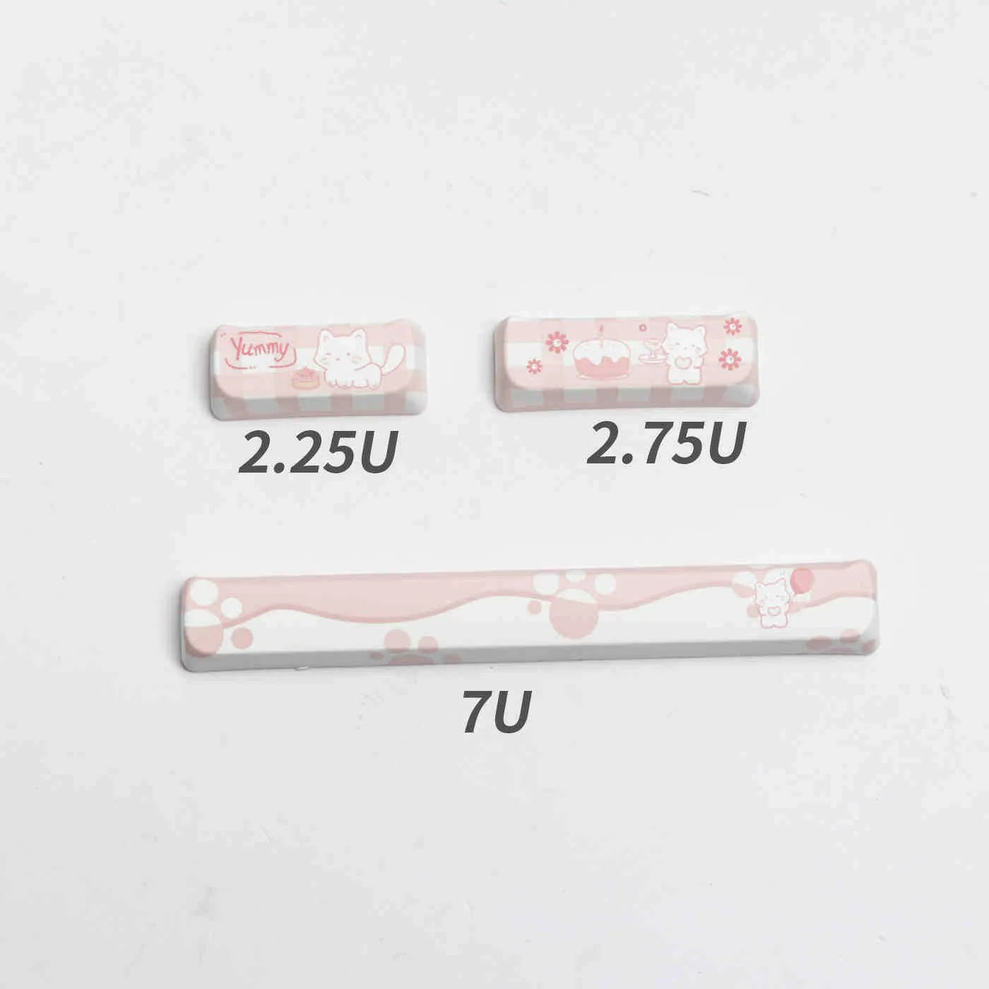 Full set of PBT sublimation key caps for mechanical keyboards showing 26mm keycap size