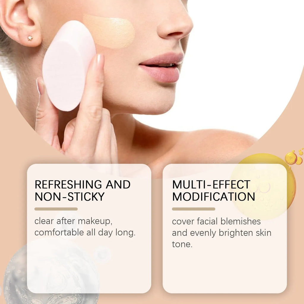 3.5ml bottle of medium skin tone liquid foundation concealer with moisturising ingredients.