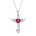 Copper electroplated necklace with a stethoscope-shaped pendant featuring a winged cross design.