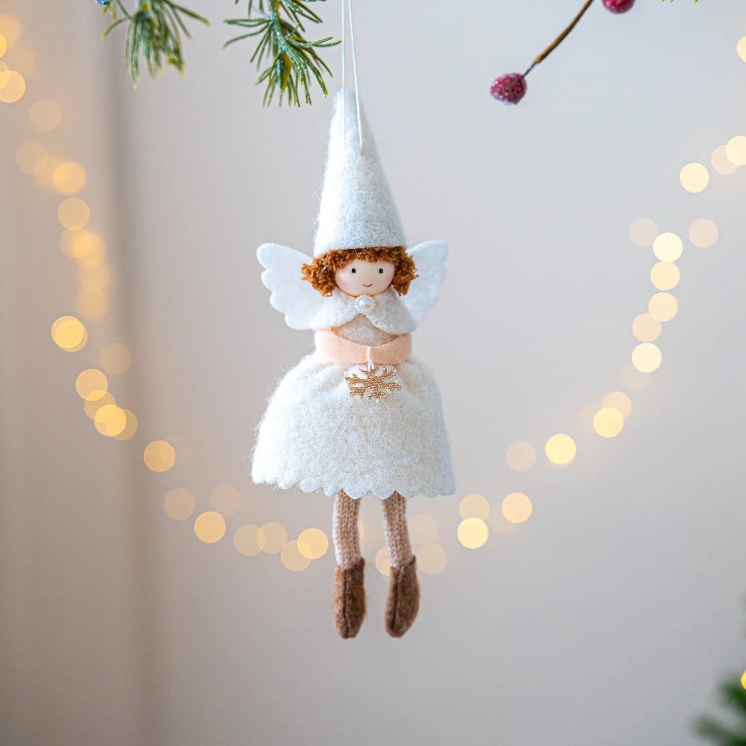Christmas angel skirt felt pendant ornament in modern simplicity style with plush cloth construction