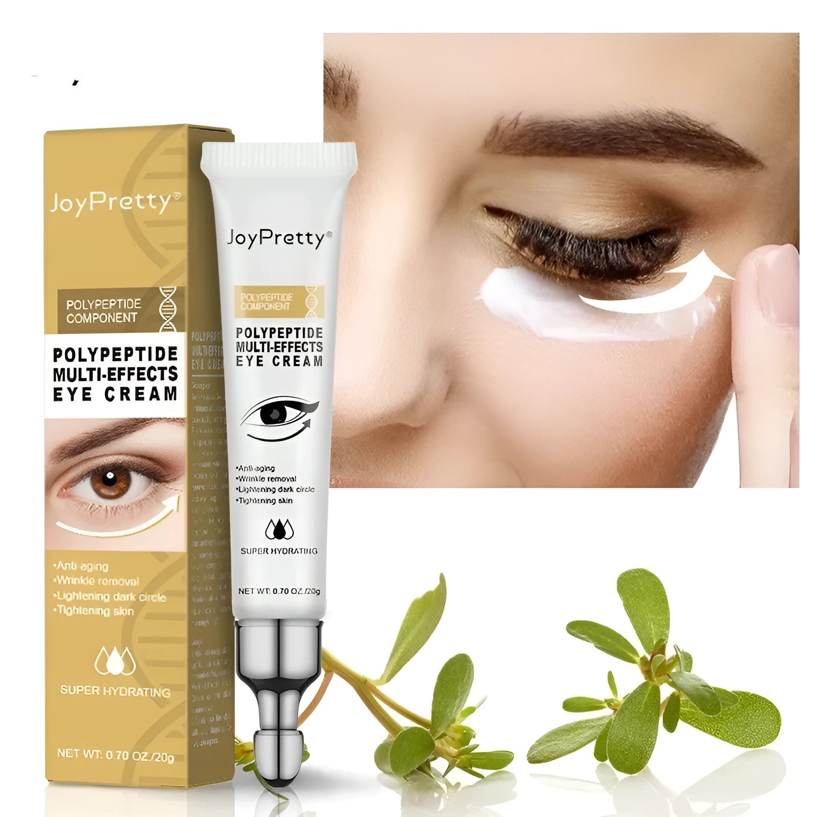 Tube of peptide anti-dark circle eye cream for reducing puffiness, 20g