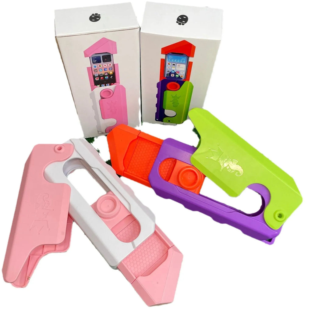 Pink white plastic phone case with vegetable knife toy design for universal mobile phones