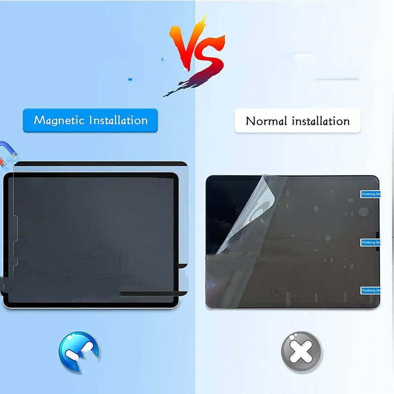 Flat frosted magnetic PET screen film for iPad Pro 11 inch with matte anti-glare surface and magnetic edges
