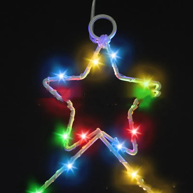 Christmas tree shaped LED string lights with iron frame, 40 lamp beads, white birch colour, 40x25cm, battery operated.