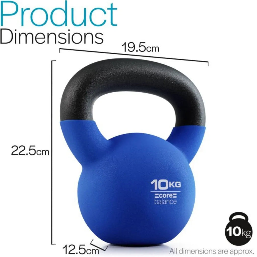 Blue solid cast iron teapot-shaped dumbbell on a plain background