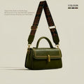 Retro PU messenger bag for women with sandwich pocket and internal phone compartment