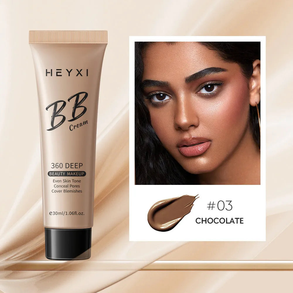 Waterproof BB cream foundation in four shade options with skincare benefits