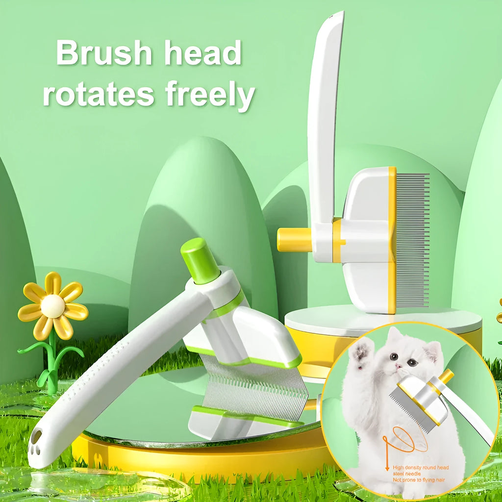 Plastic pet grooming comb with soft teeth for cats and dogs, available in multiple colours and sizes.