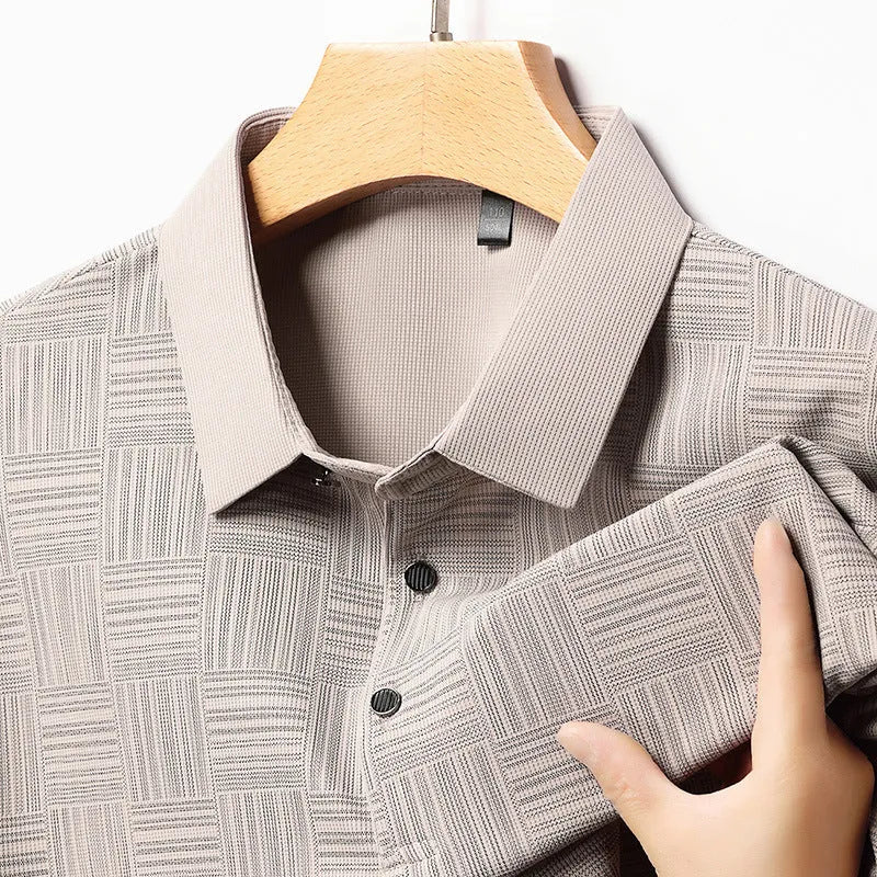 Slim fit men's lapel t-shirt in polyester blend fabric available in multiple colours with Asian sizing
