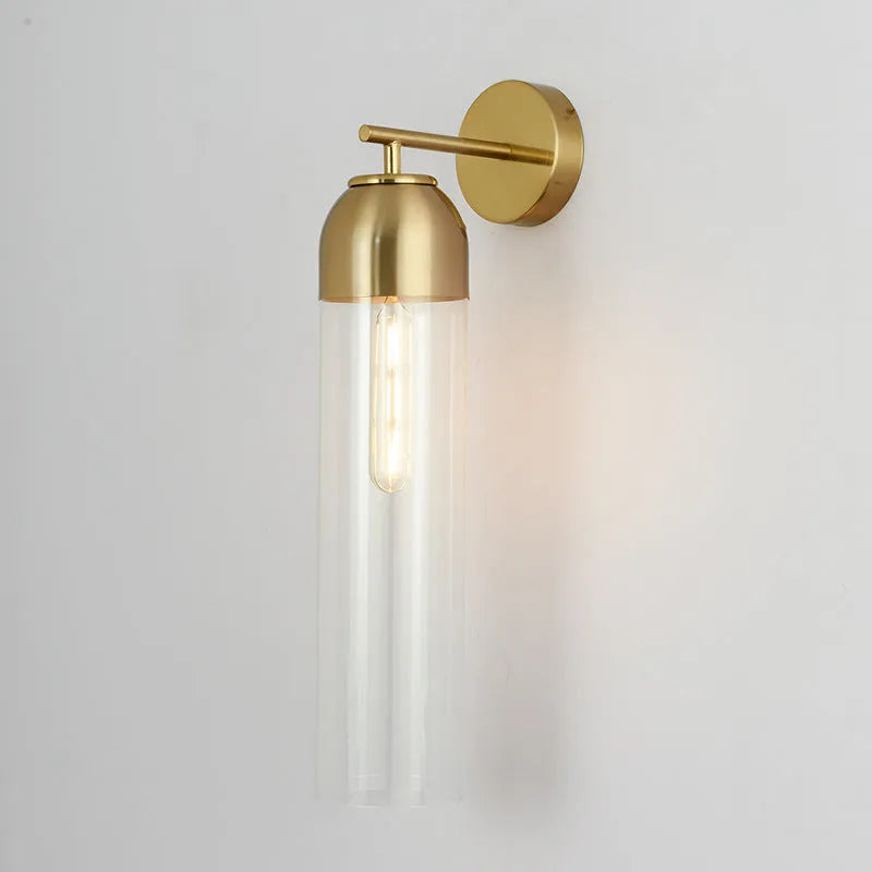 Nordic postmodern glass wall lamp with creative shade design in living room setting