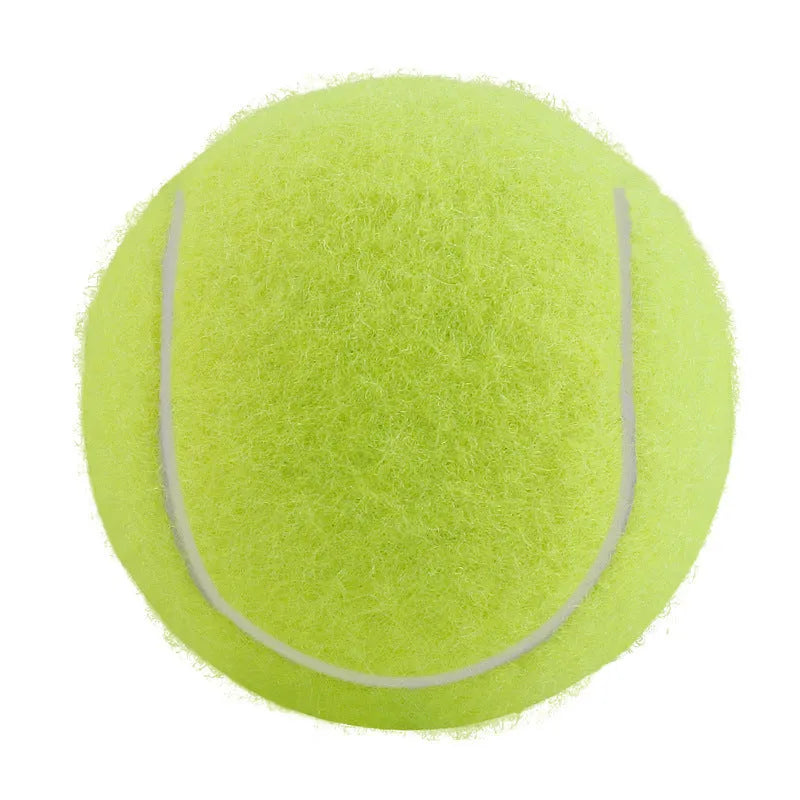 Rubber tennis ball dog toy in multiple colours with 6.3cm diameter for bite-resistant fetch games