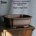 Rectangular purple sand ceramic bonsai pot with modern minimalist design