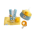 Pet harness and leash set with three-piece summer clothing, a cute hat, and a wire rope pulling toy for dogs and cats.