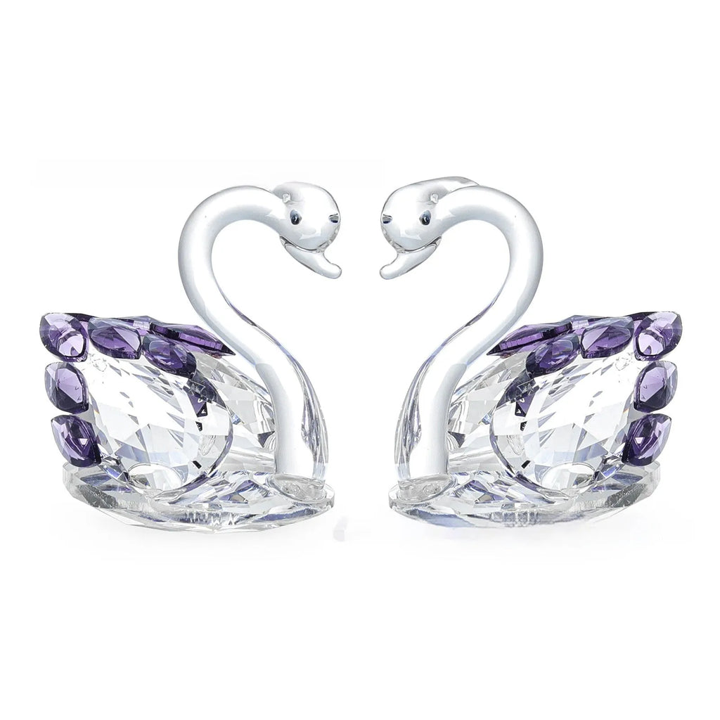 White crystal swan desktop decoration in modern minimalist style