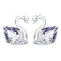 White crystal swan desktop decoration in modern minimalist style