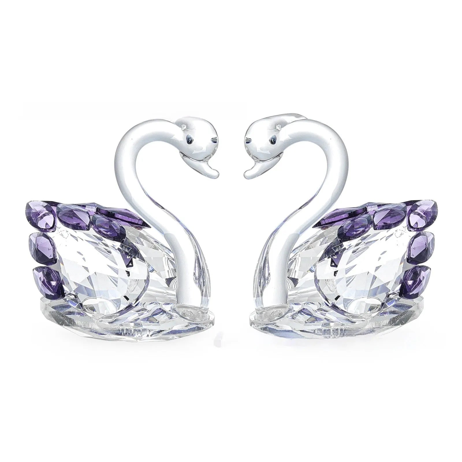 White crystal swan desktop decoration in modern minimalist style
