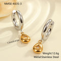 Christmas tree shaped heart earrings with star motifs in gold electroplated stainless steel