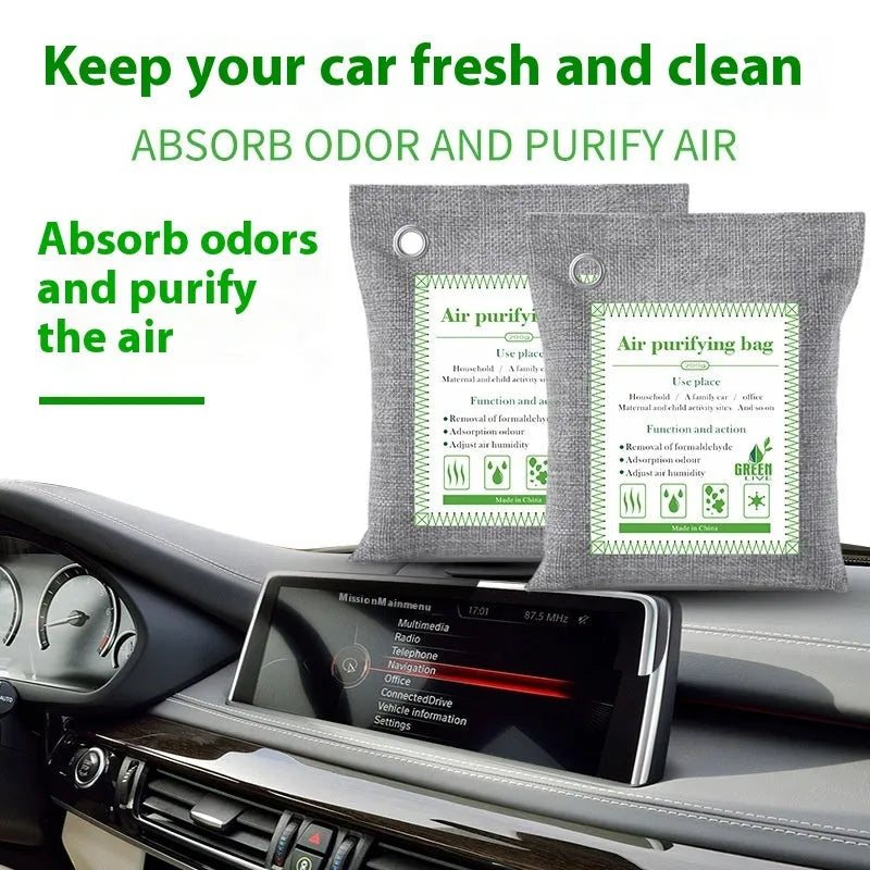 Sewing style bamboo charcoal activated carbon bag for household formaldehyde and odour removal
