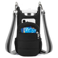 Cloth water bottle bag for bicycles in beige, black, or pink colour.