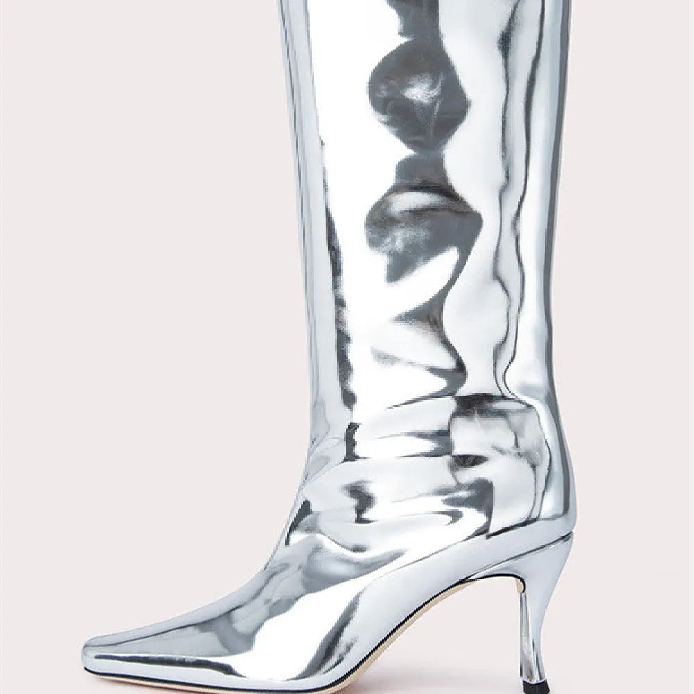 Women's square toe cowboy boot in microfiber, shown in available colours including black, grey, brown stone and snake pattern.