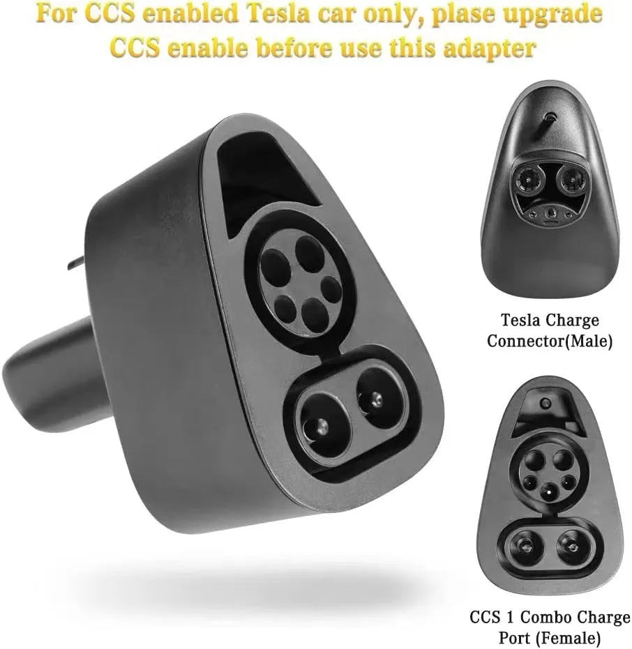 Black Tesla charging plug conversion adaptor for American Standard to UK socket conversion