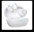 Black and white wireless Bluetooth sports headset with ear hook design for gaming and fitness.