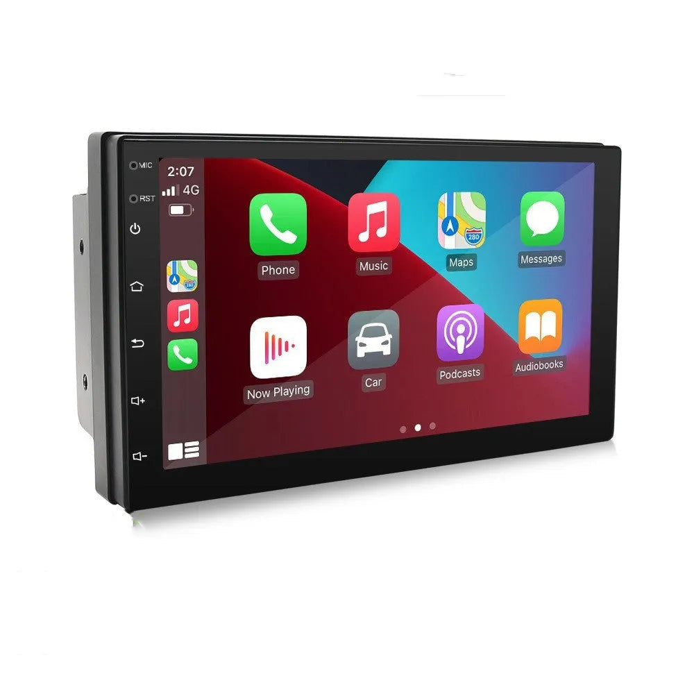 Black universal car navigation MP5 player with 7-inch screen for GPS and media playback