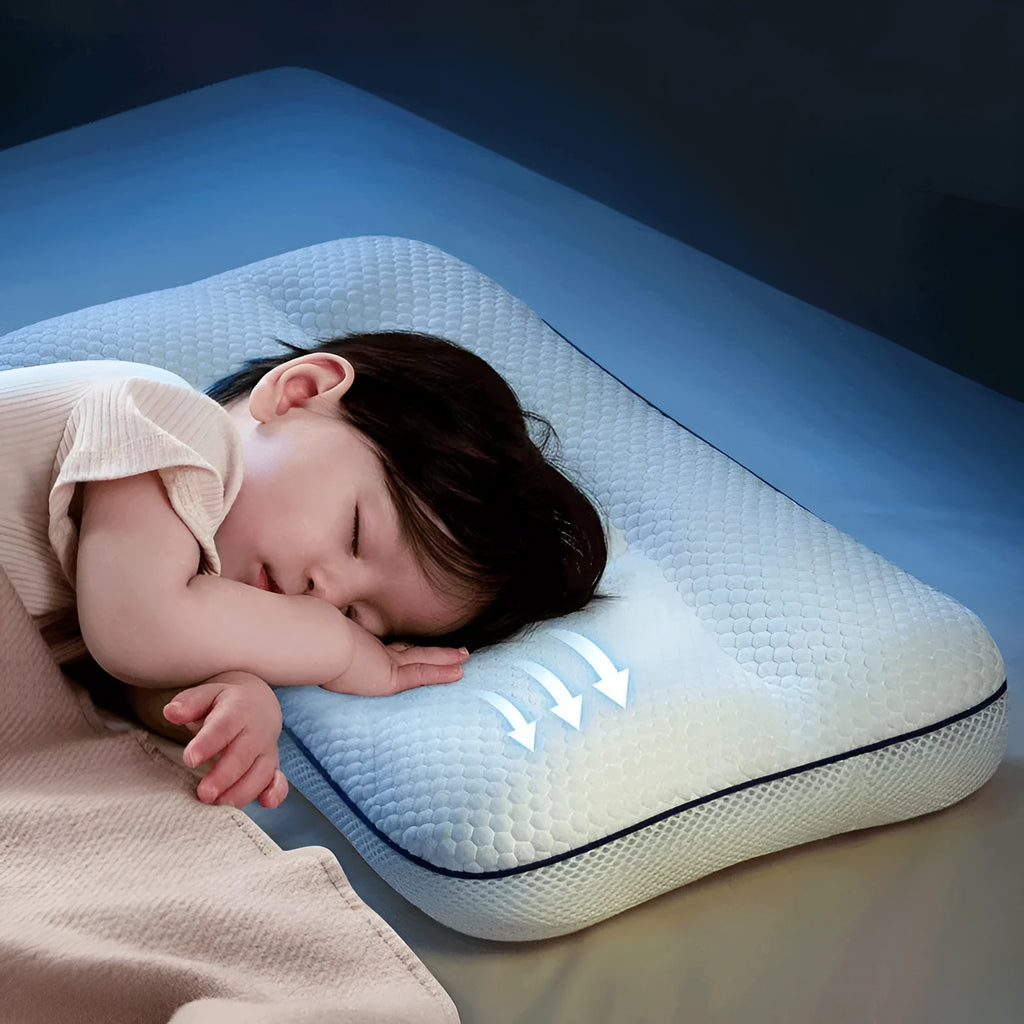 Children's dual-sided antibacterial neck pillow with partition design for ages 1-3-6 years in modern simplicity style