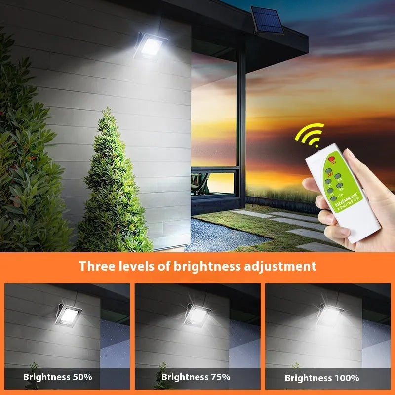 Outdoor solar-powered LED light with IP65 waterproof rating for garden and courtyard illumination