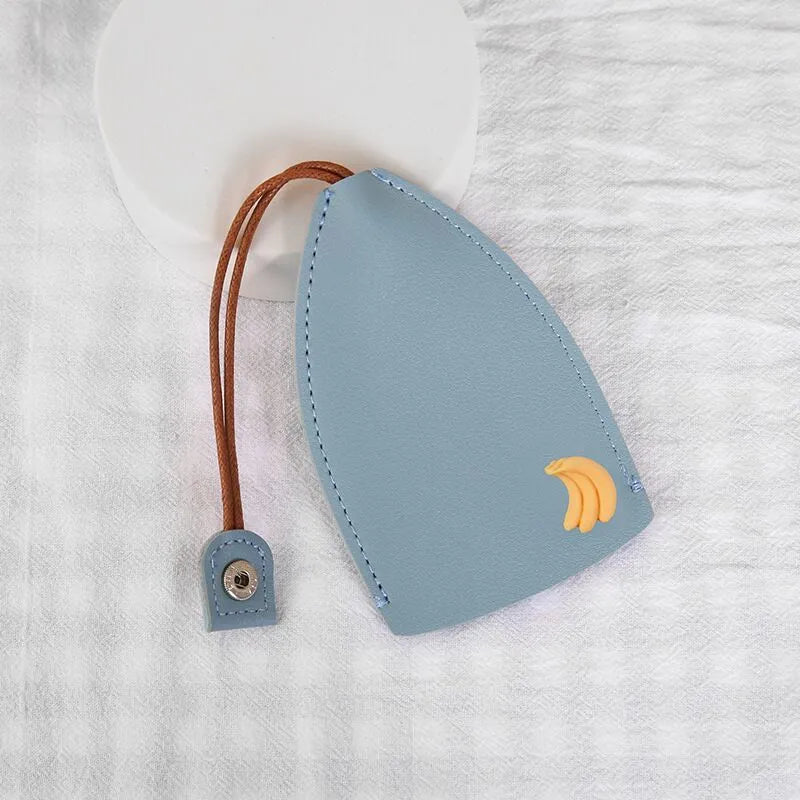 Cartoon design pull-out key case for car keys made from PU leather with pull-out tab