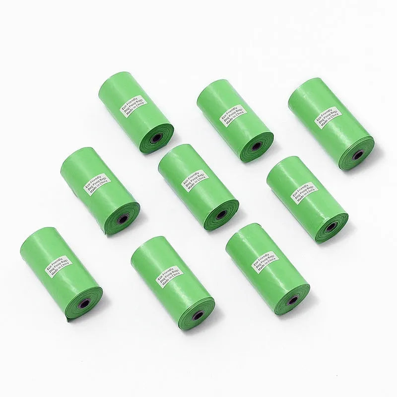 EPI extra thick biodegradable dog poo bags on a roll, available in multiple colours.