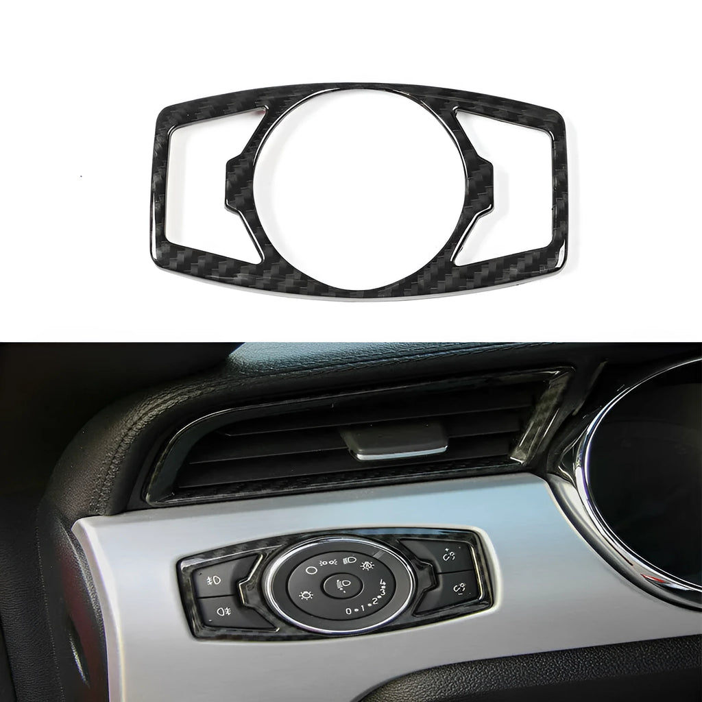Carbon fibre pattern adhesive paster for Ford F150 Wild Horse headlight control panel