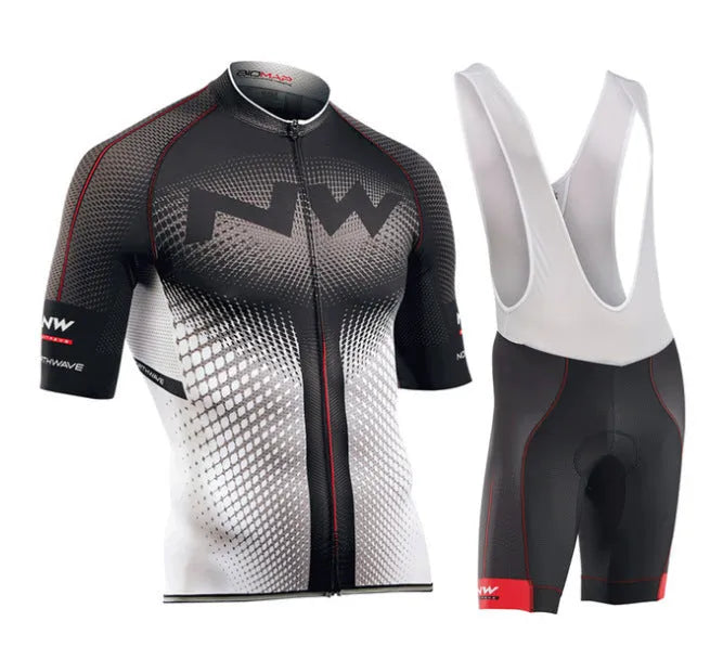 Cycling short-sleeved overalls in black mesh fabric with Lycra for summer riding