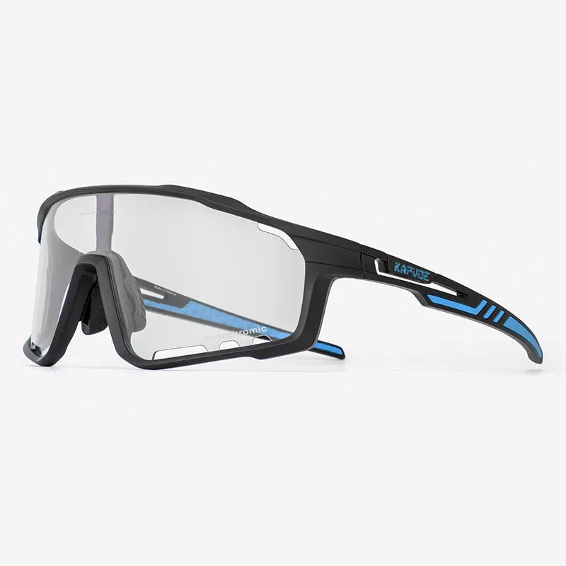 Photochromic cycling sunglasses with semi-rimless TR90 frame in multiple colour options