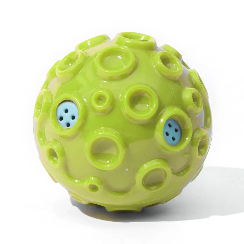 Natural rubber dog toy ball with textured surface in choice of five colours for aggressive chewers