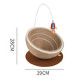 Large integrated cat scratching basin and bed with sisal rope scratching surface and flannel sleeping area