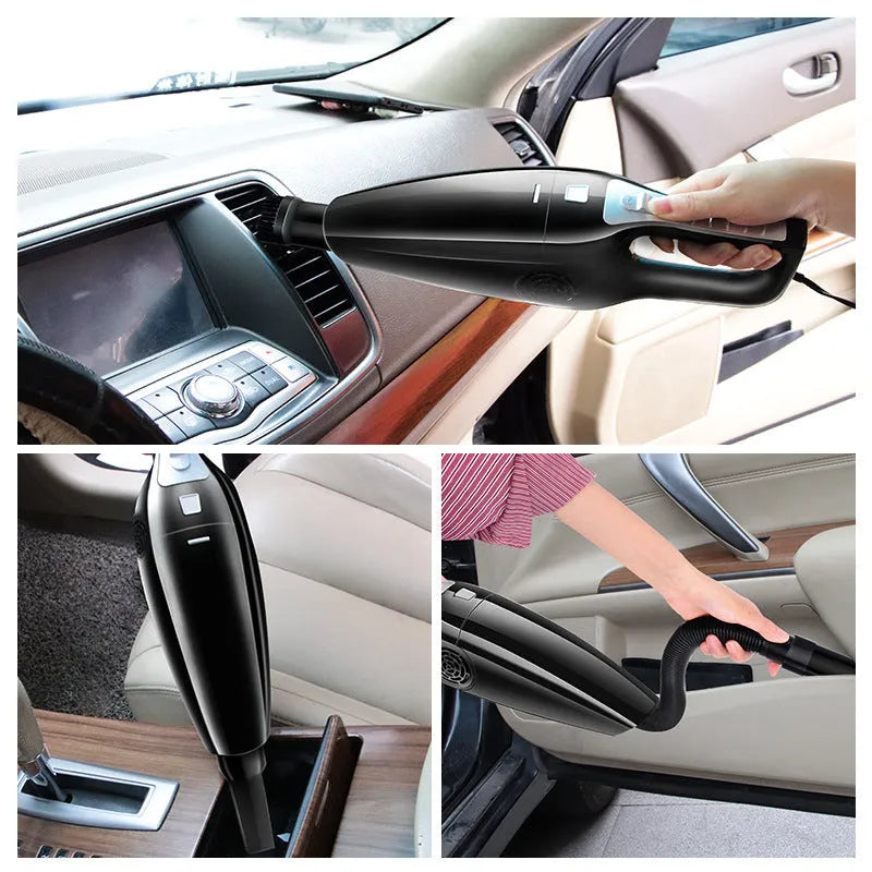 Black and orange car vacuum cleaner with 36cm length for 12V vehicle cleaning