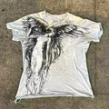 Gothic men's short sleeve t-shirt with cartoon print design in colour HQ929 showing front view