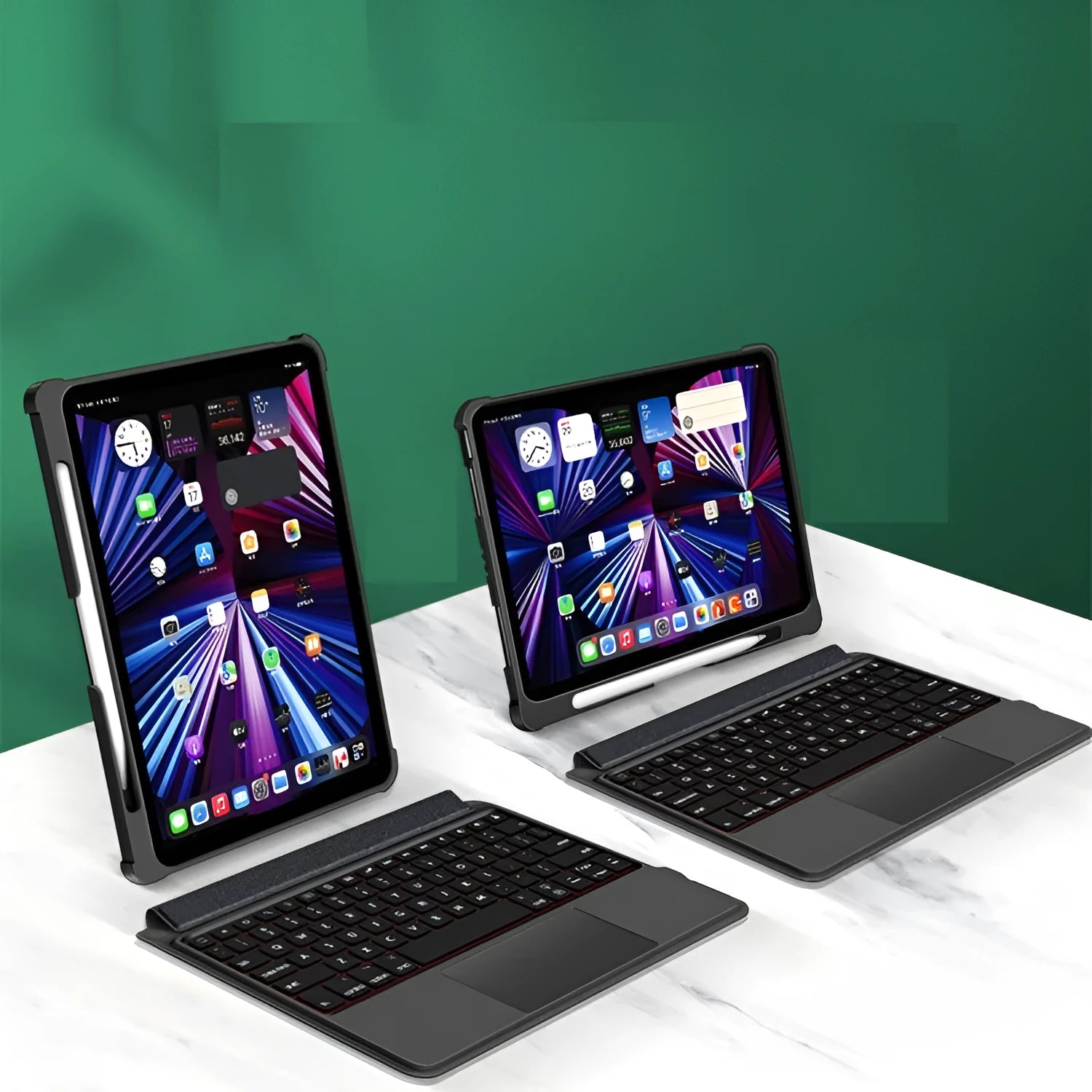 12.9 inch magnetic keyboard case with pen slot for iPad Pro and iPad Air in imitation leather
