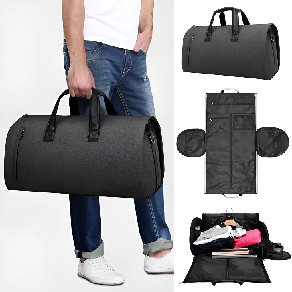 Medium oval travel bag with multiple internal compartments for wet and dry separation