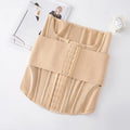 Nylon belly band waist training belt in black or apricot colour with belt tie design
