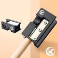 Black all metal billiard rod head repair device for leather cue tips, article XLQ-001.