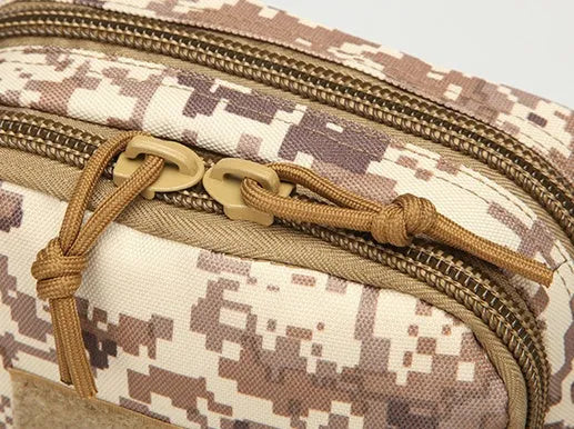 MOLLE crossbody tactical hanging bag in 800D Oxford, 25cm x 17cm x 10cm, with front sub-bags and side MOLLE panels
