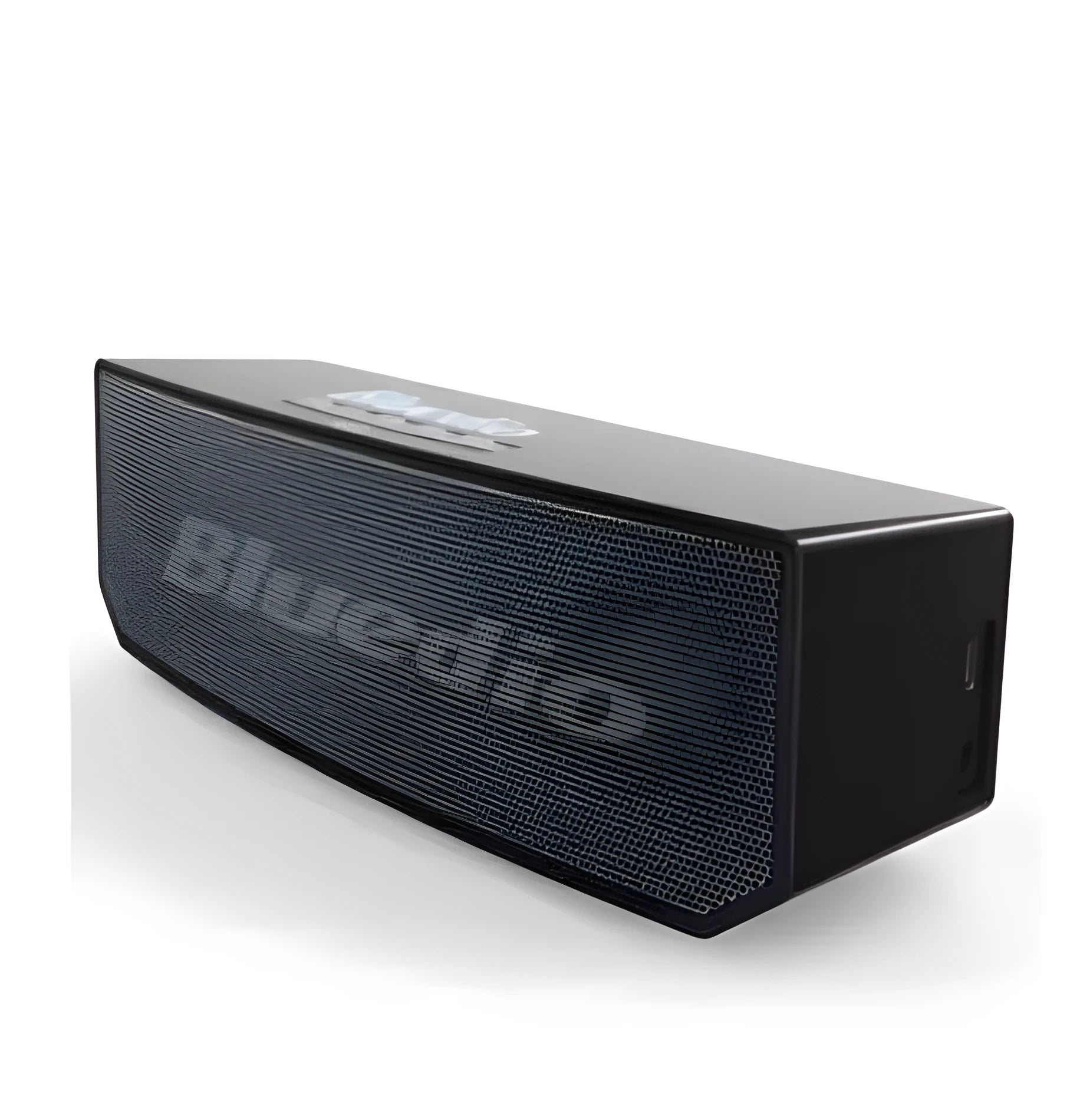Black BS-6 Cloud Smart Speaker showing front grille and compact rectangular design
