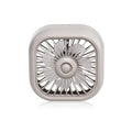 USB car fan with three-speed controls and charging cable for vehicle dashboard use