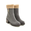 Men's waterproof snow boots with non-slip rubber sole and short plush lining in winter colours