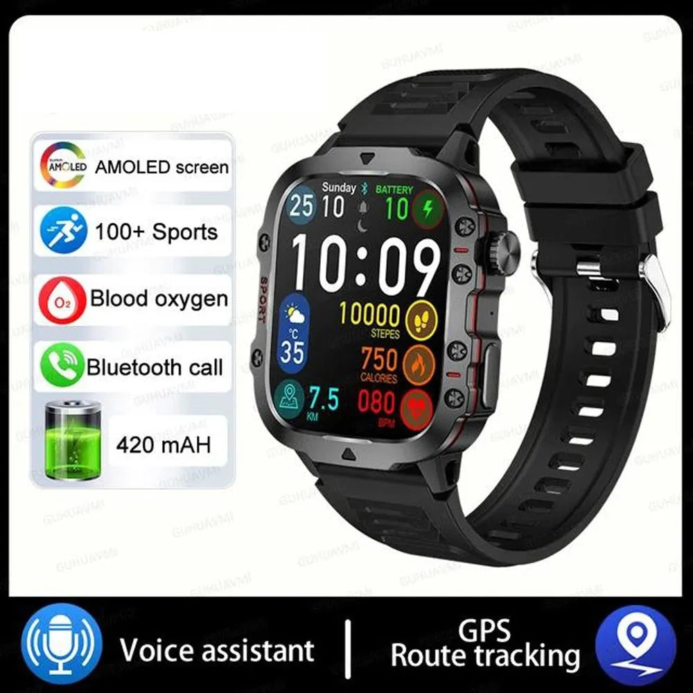 QX11 smart watch with TFT screen on wrist, showing black and khaki colour options with different strap styles.