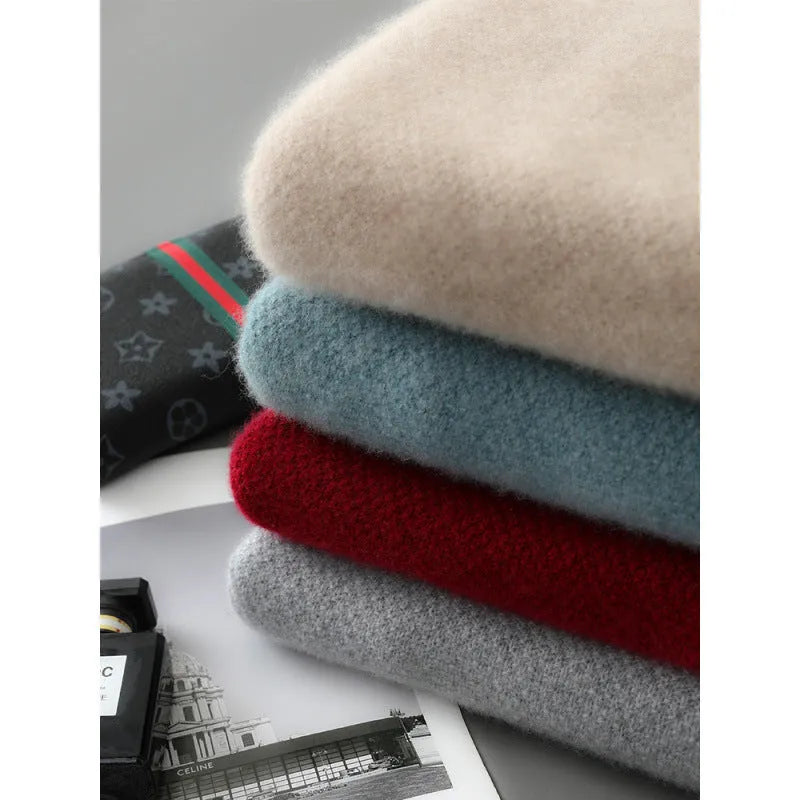 Women's half zip round neck wool knitted sweater in slim fit plus size pullover